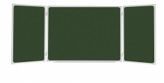 Меловая доска 120х350 3-x элементная с 5-ю рабочими поверхностями